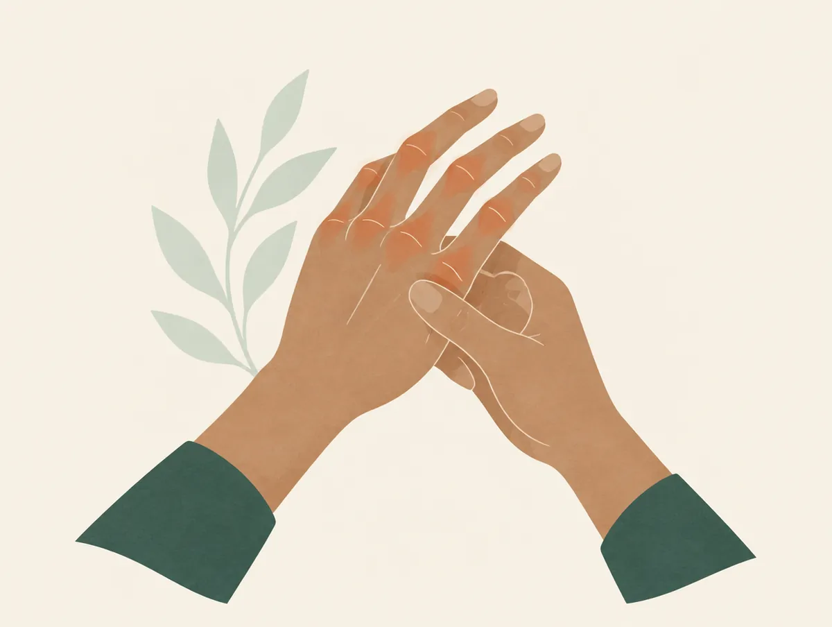 Illustration: Two hands with the finger joints gently highlighted