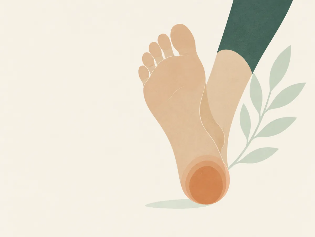 Illustration: The sole of a foot, the heel gently highlighted