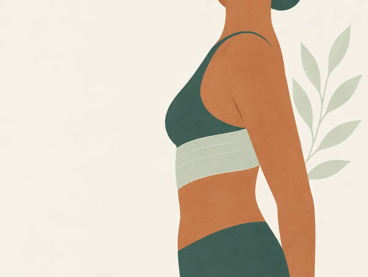 Illustration: The side of a torso with a soft band along the ribs