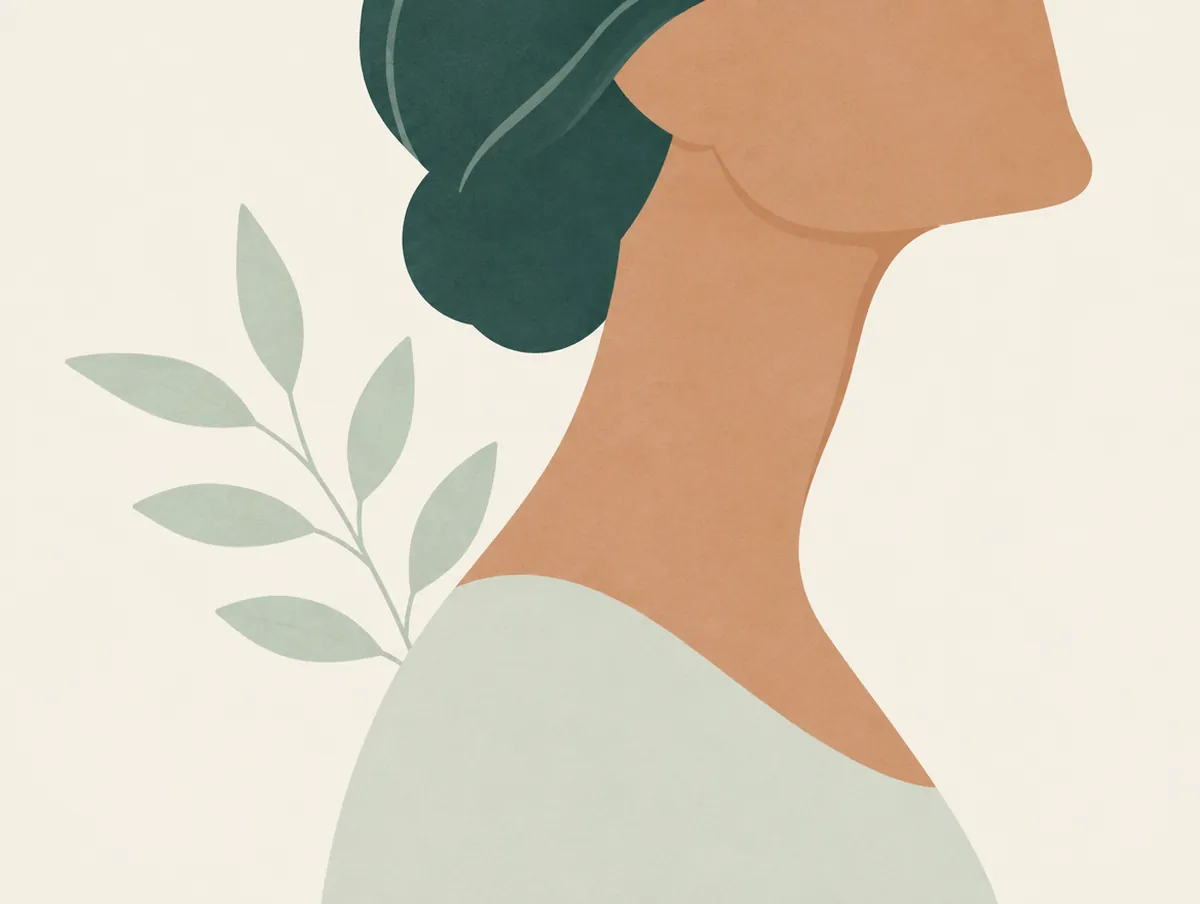 Illustration: A neck in side view with a gentle curved line