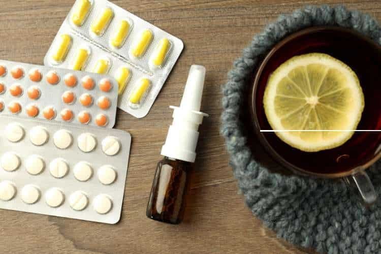 Tablets, nasal spray and a cup of lemon tea